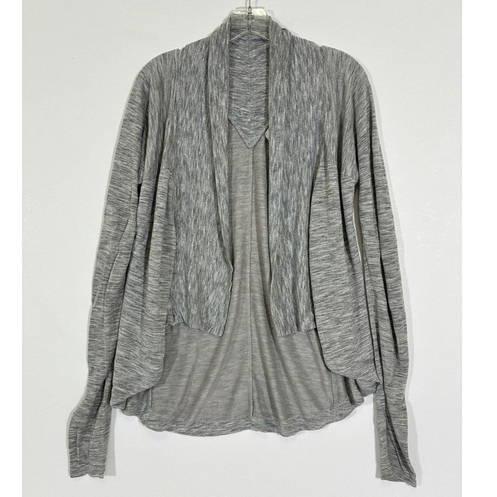 Athleta Pranayama Wrap Womens XXS Gray Space Dye Cardigan Thumbholes 416969